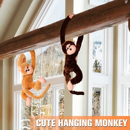 Miniatura 6 de Chivao Paquete de 8 monos de peluche colgantes de peluche con ganchos y bucles, manos de 20 pulgadas, animal de peluche grande para adultos,