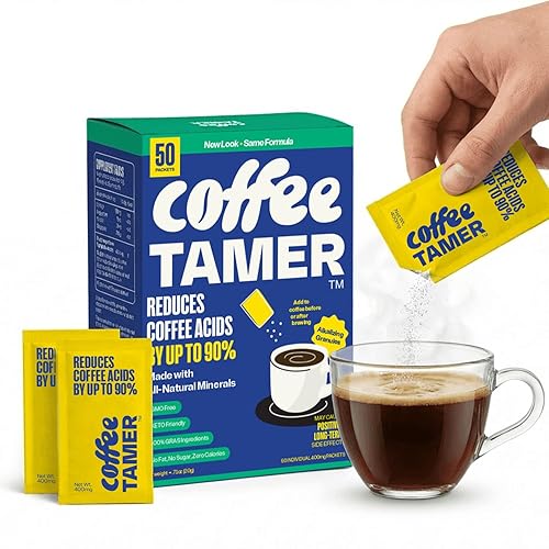 Coffee Tamer Acid Reducer Powder 50 Pack Box - All