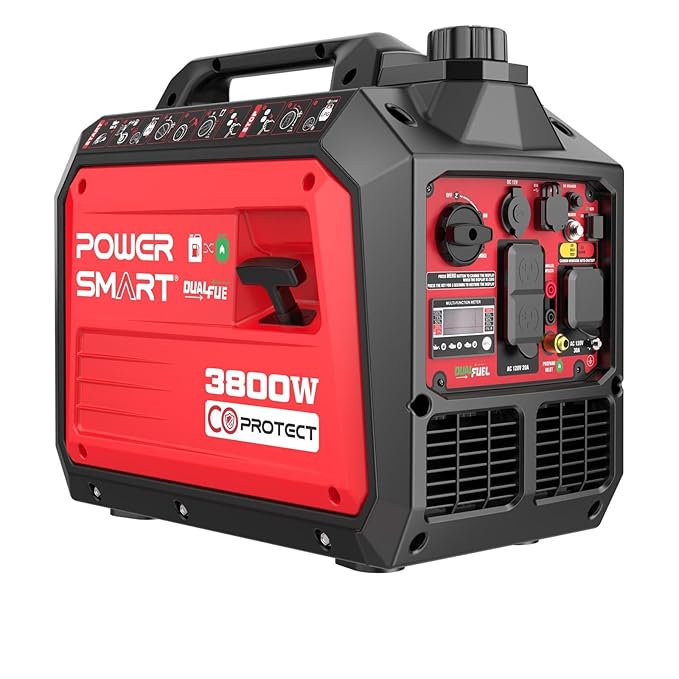 PowerSmart 3800-Watt Portable Inverter Generator with Dual Fuel