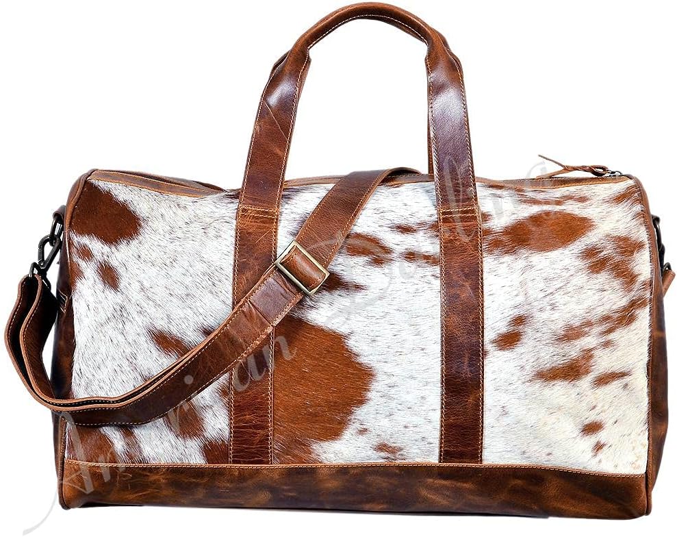 American Darling Hand Tooled Genuine Leather Western Duffel Bag – Large Cowgirl Travel Weekender - ADBGS174BRW