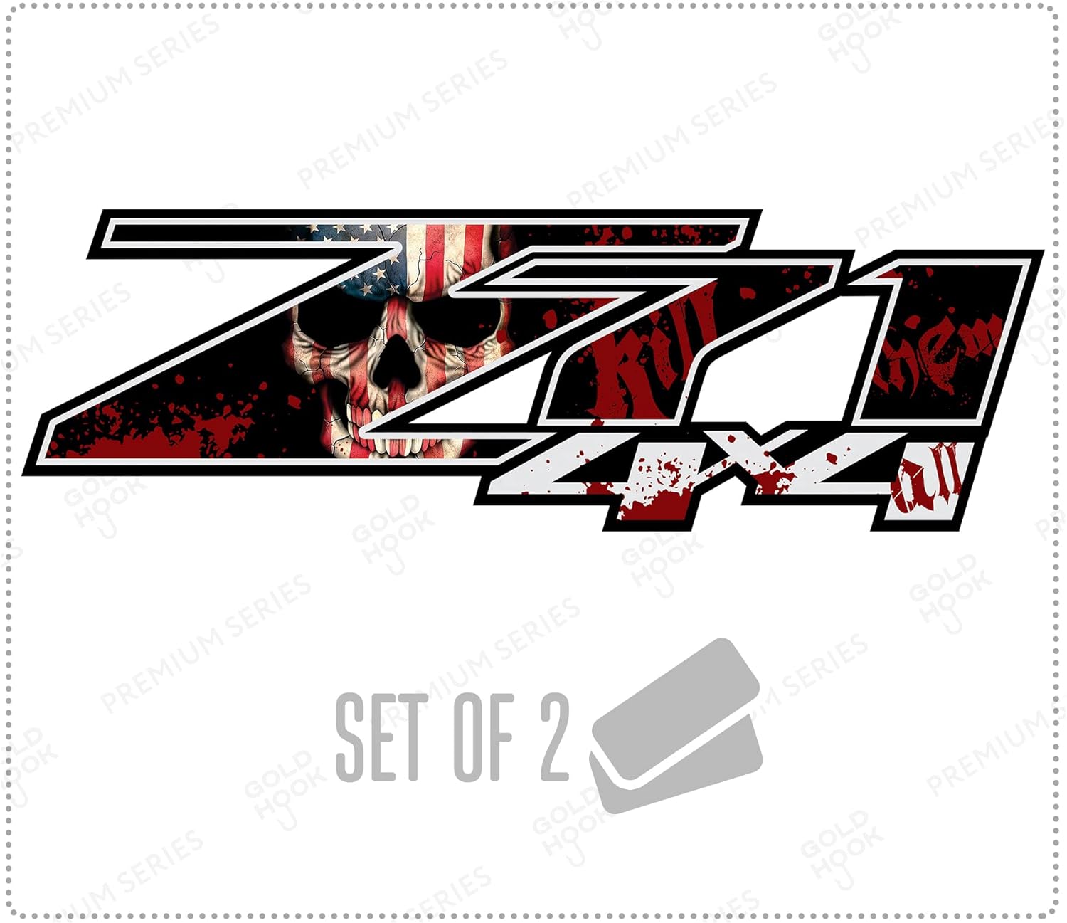 2014 2015 2016 2017 Chevy Silverado 4X4 Bed Side Decals (MATTE BLACK) Set Of 2 E - Foto 4