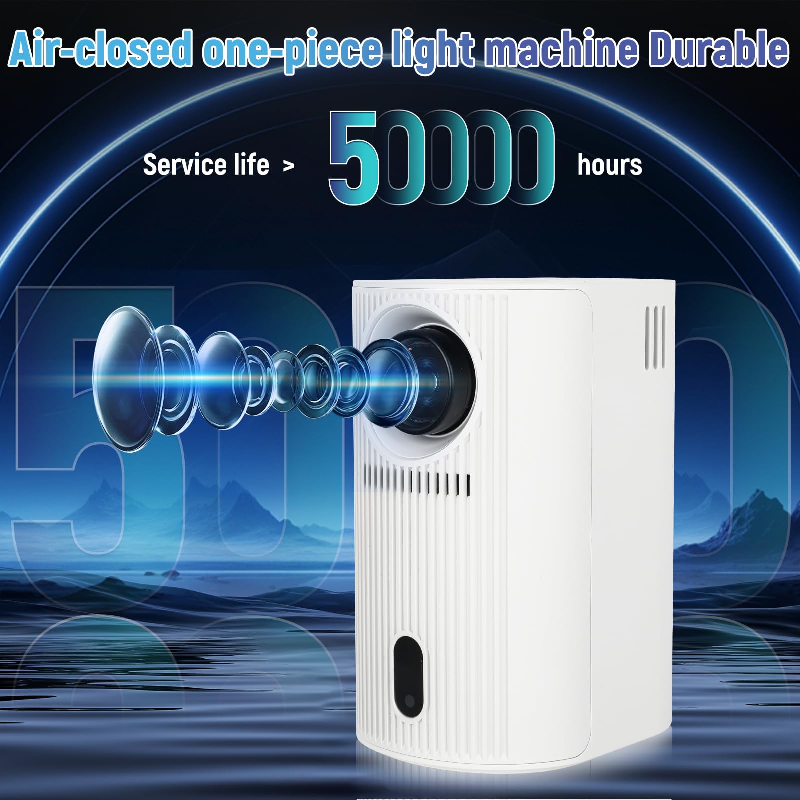 Mini proiettore 4K 1080P, mini proiettore 200 ANSI lumen, proiettore video portatile, correzione verticale automatica e WiFi 6/BT5.4, una nuova generazione di proiettori intelligenti chiusi