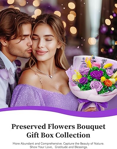 Miniatura 6 de Forever Flowers, ramo de flores preservadas, rosas preservadas, regalos de cumpleaños para mujeres, regalo para el día de la madre, para mamá,