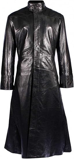 Gabardina larga de cuero negro para hombre, abrigo de doble botonadura,  ropa de calle, estilo Hip Hop, Punk, rompevientos de piel sintética|Abrigos  de piel sintética| - AliExpress