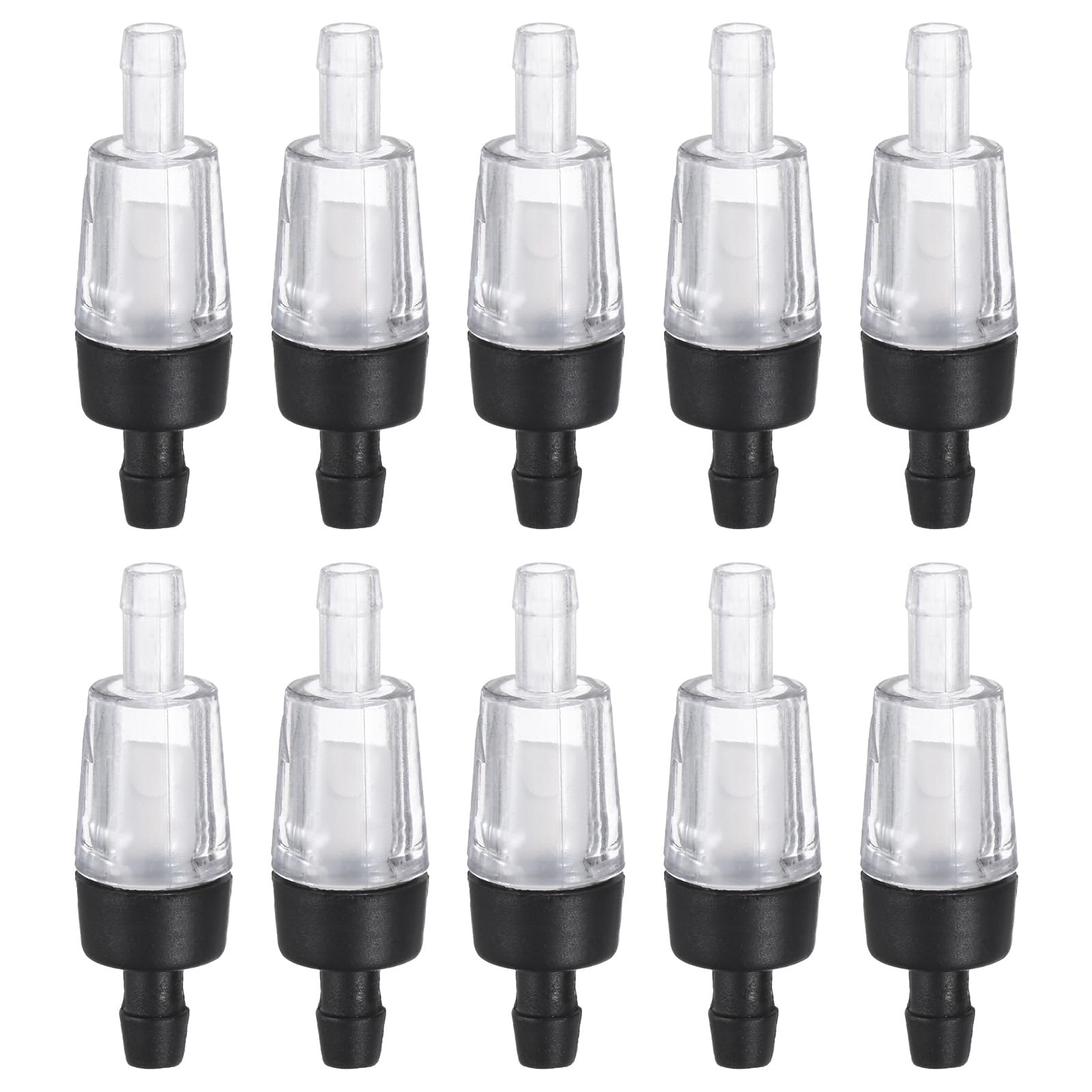 M METERXITY 10-Pack Aquarium Air Check Valve, Plastic One Way Non-Return Valves Air Valve Air Tubing Accessories Air Pump Accessories for 3/16" Airline Tubing Fish Tank [Black White] — image 1