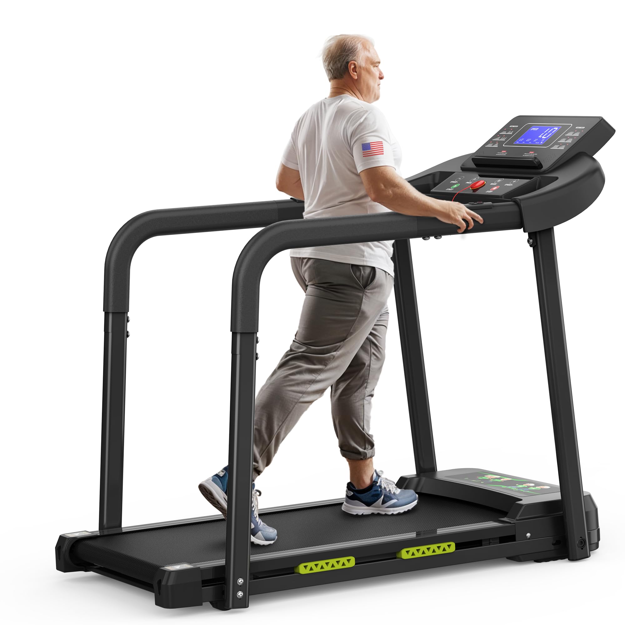 FYC Walking Treadmill for Seniors with Extended Handrails