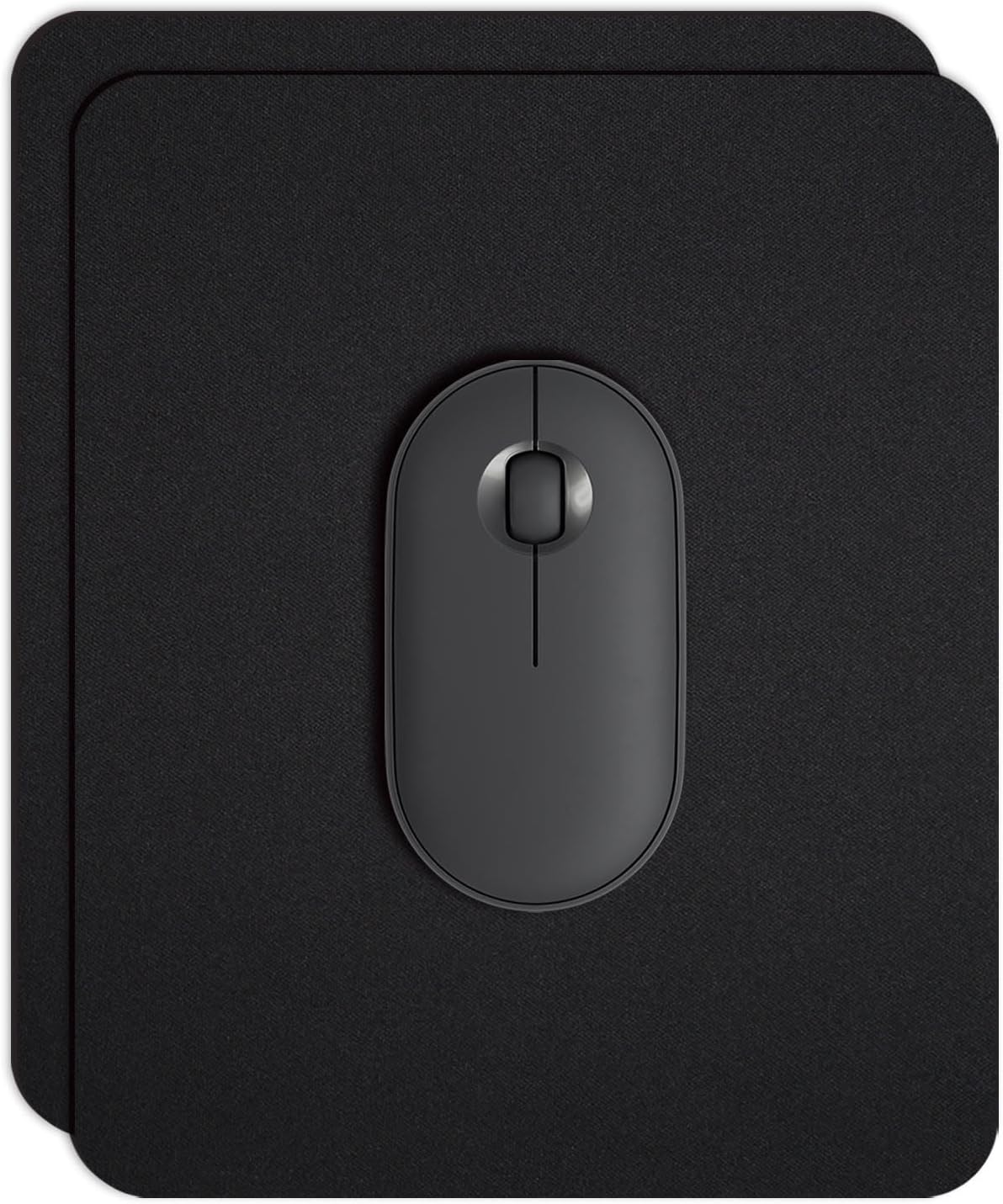2 Pack Black Mouse Pad Small Size 8.5 x 7 Inches - Basic Computer Mousepads for Desk, Compact Size, Waterproof Surface and Non-Slip Rubber Base