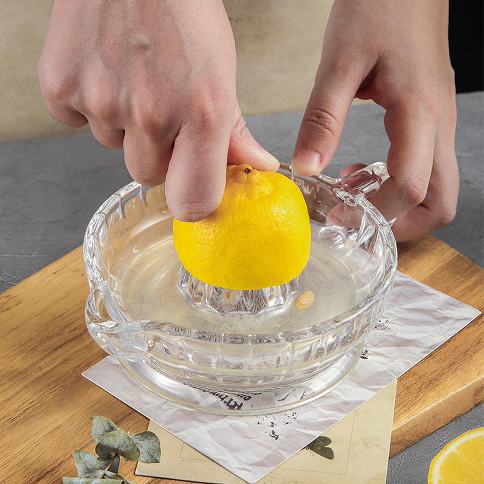 Sharplace Zitronenpresse aus Glas mit Griff Kleine Zitruspresse für Orangen-Cocktailgetränke