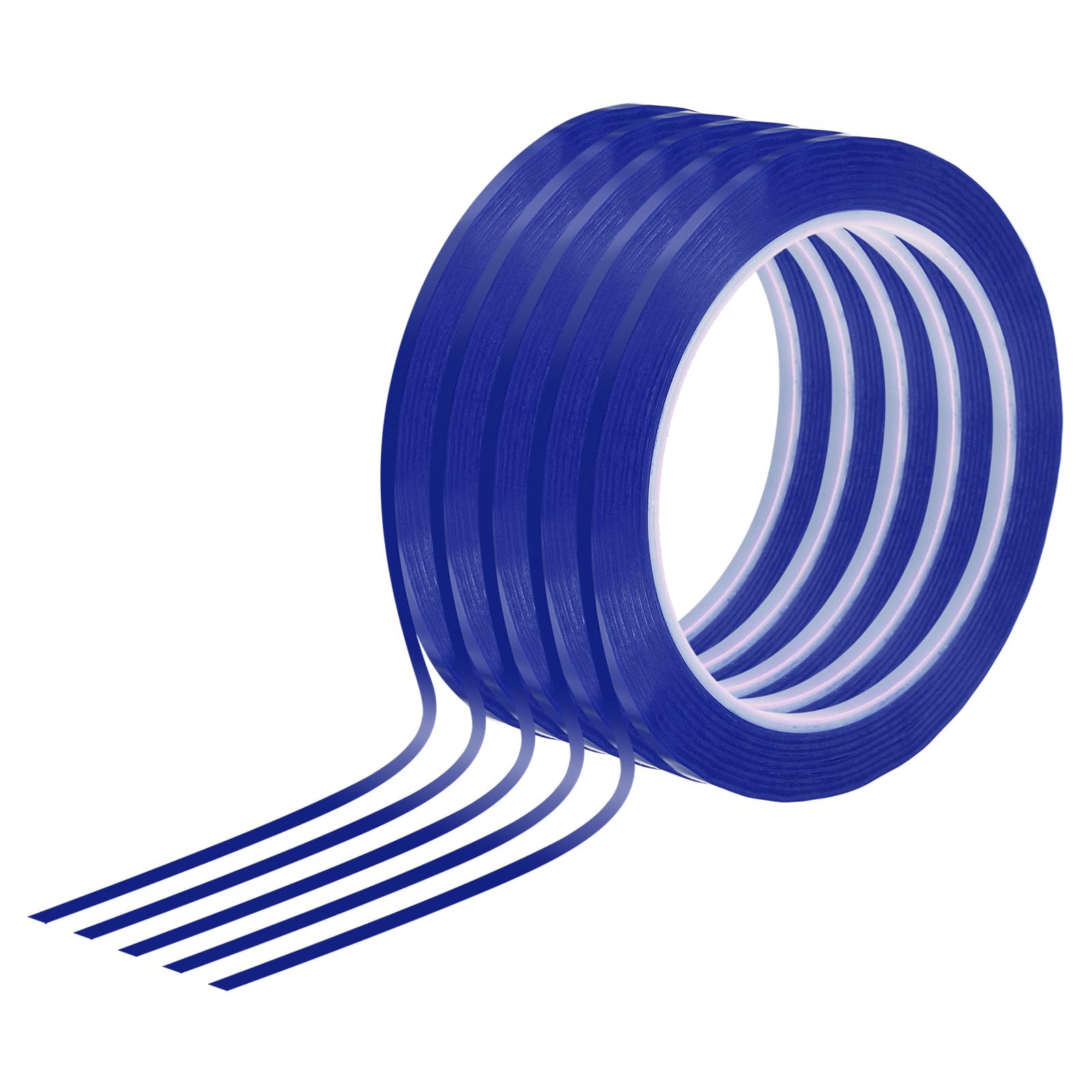 YOKIVE 5 Pcs Whiteboard Tapes, Graphic Tape Pinstripe Tapes for Graphic Chart Marking, Art, Crafts (Blue, 1/8-inch)