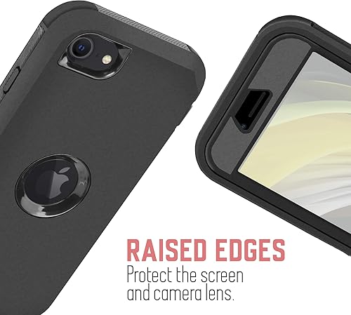 Miniatura 4 de Funda con clip para cinturón para iPhone SE 2 generación 2020, iPhone 8, iPhone 7, clip para cinturón, protección completa, funda híbrida resistente