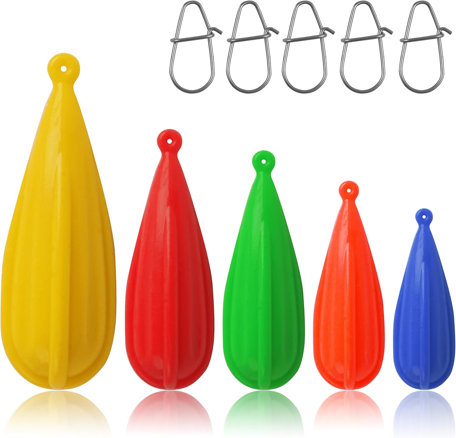 Fishing Practice Plugs, 5pcs Mixed Sizes Bait Casting Practice Plugs Weight Silicon Fishing Practice Casting Plug for Kids Improving Casting Skills