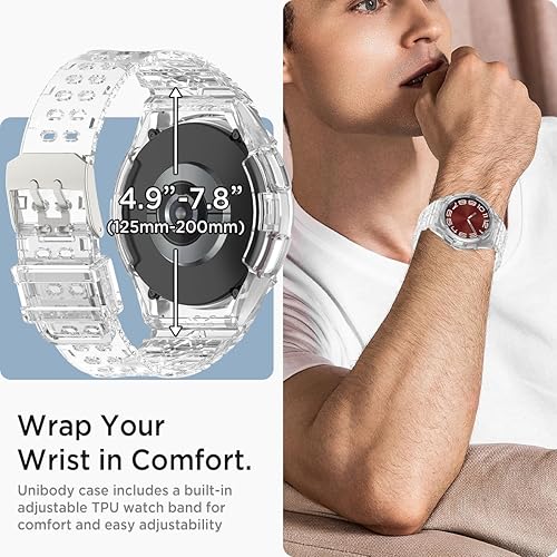 Miniatura 4 de Miimall Funda con correas para Samsung Galaxy Watch 6 Classic 1.693 in Band Bumper TPU Correa deportiva de repuesto completo para Galaxy Watch 6