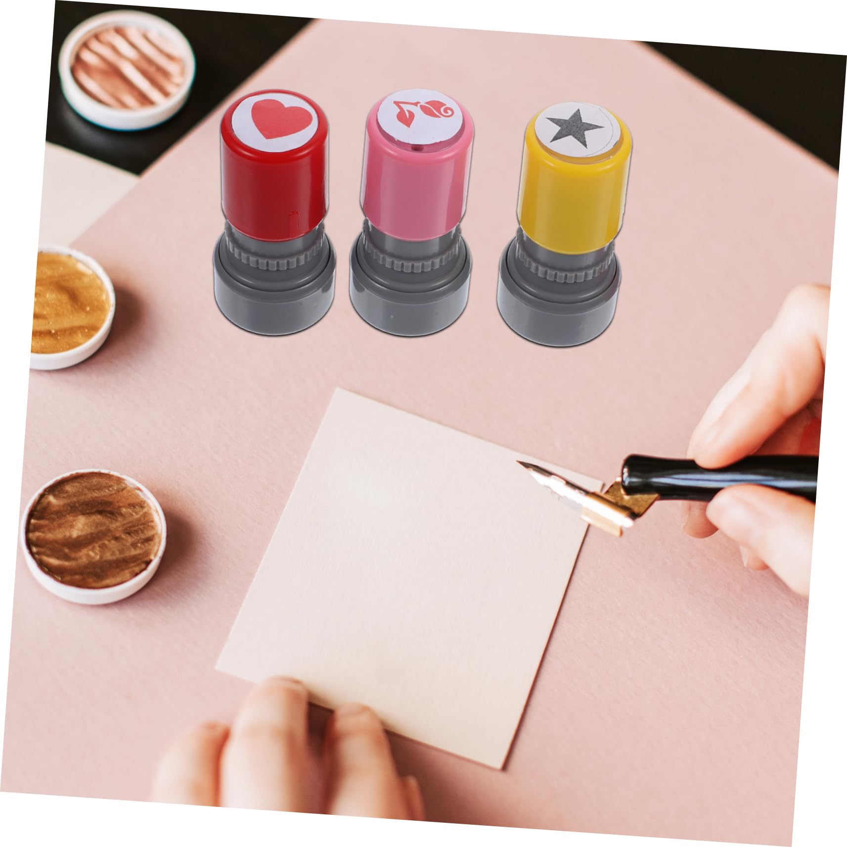 VILLCASE 3 Set Di Timbri in Plastica Riutilizzabili Per Insegnanti Essenziali Per La Classe Timbro A Inchiostro Per Ragazzi E Ragazze Timbro Multifunzionale 3 Pezzi*3