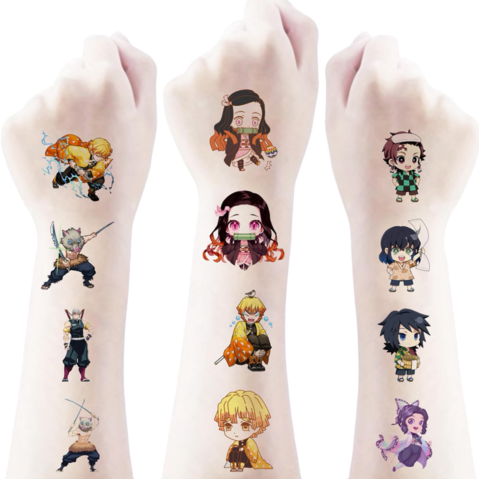 40pcs Demon Slayer Anime Temporary Tattoos for Kids, Birthday Party Favors, Cute Cartoon Decoration Sticker Gifts for Teen Girl Boys Home Activity Class Prizes Carnival Christmas Rewards