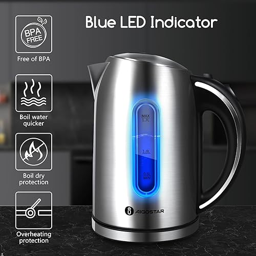 Miniatura 9 de Aigostar Tostadora de 4 rebanadas de 1.6 pulgadas de ancho de acero inoxidable con bagel, recalentamiento, cancelación, función de descongelación y