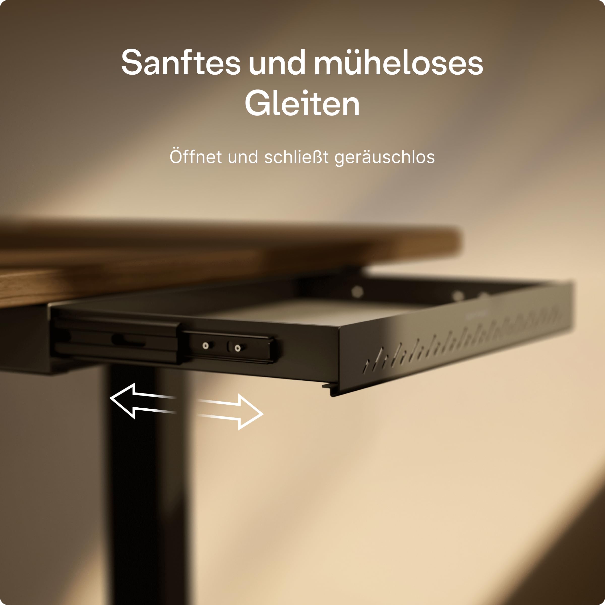Desktronic Schreibtisch-Organizer, Untertisch-Aufbewahrungsbox, Schreibtisch für Büro Schule Homeoffice Schreibwaren, Metallschublade, Versteckte Schubladenbox (Schwarz)