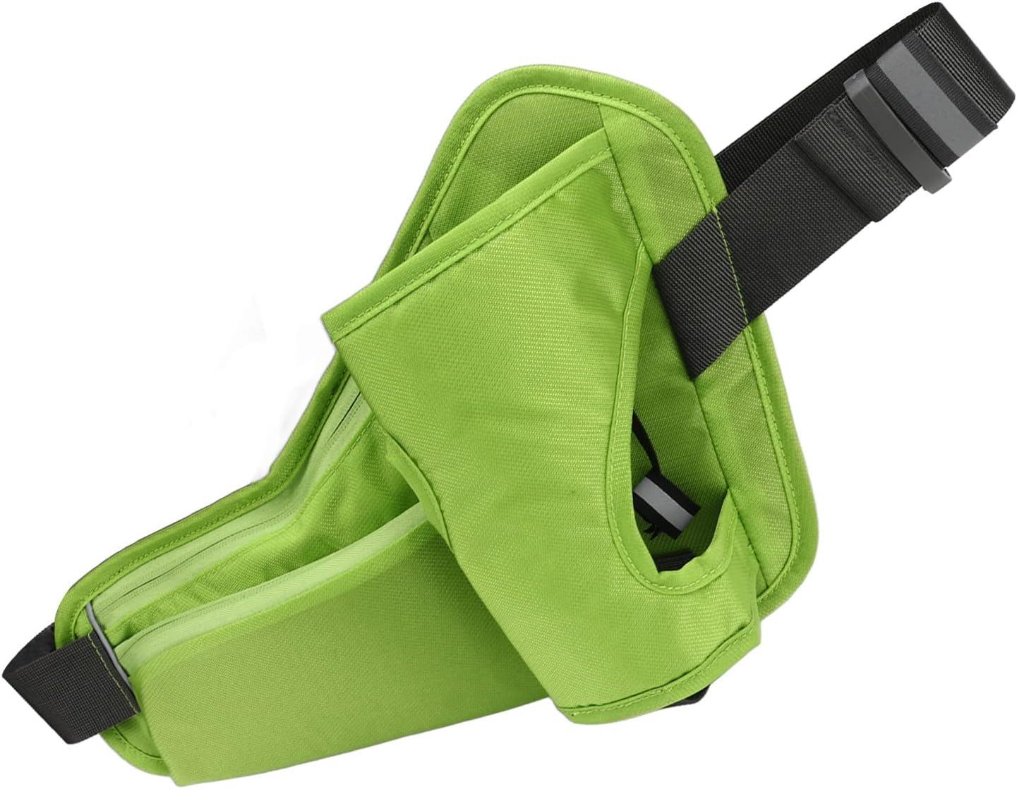 Running Waist Bag, Fanny Pack with Water Bottle Holder for Walking, Adjustable Strap Running Belt for Men Women, Outdoor Sports Cycling Bumbags with Reflective Strip (green)