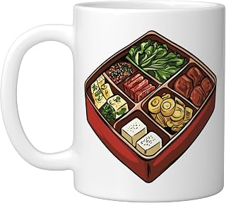 Sichuan Hot Pot In A Bento Box Ceramic Mug, White