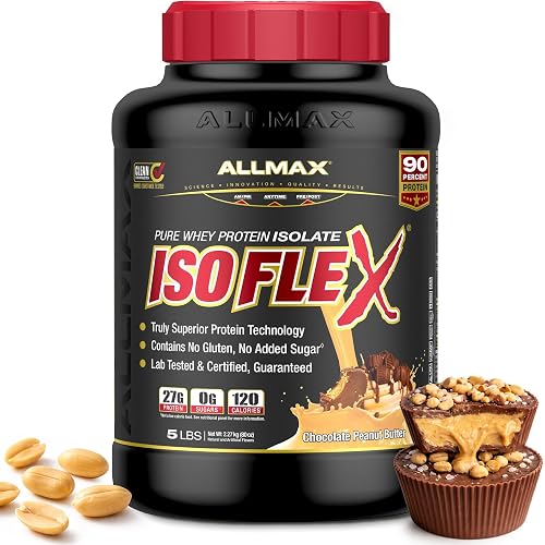 ALLMAX ISOFLEX Whey Protein Isolate, Chocolate Peanut Butter, 5 lb