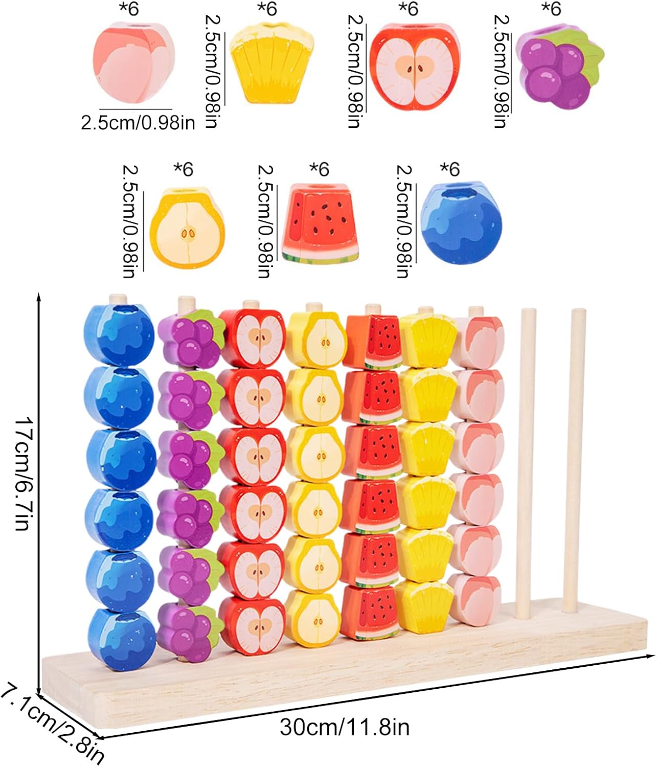 Colorful Stacking Blocks, Wooden Shape Bricks, Sensory Matching Toy, Travel Kindergarten Classroom Playroom Game, Fun Family Birthday Activity Set, Learning Puzzle for Boys, Girls