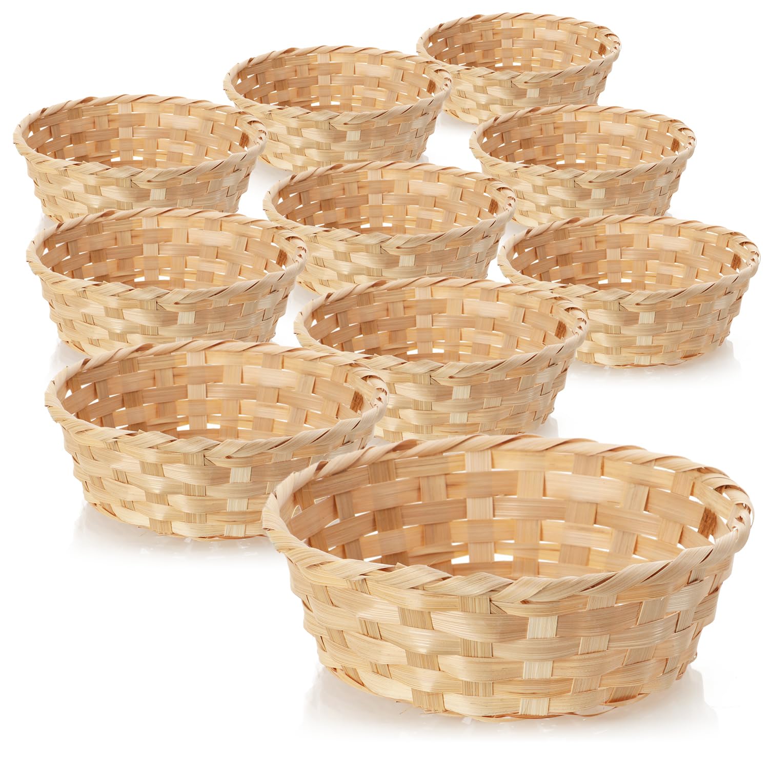 com-four® 10x Bastkorb in natürlicher Farbe zur Dekoration - Osterdeko - Körbchen für Ostereier, Brötchen, Snacks und Schlüssel - dekoratives Osternest (Beige - 10 Stück)