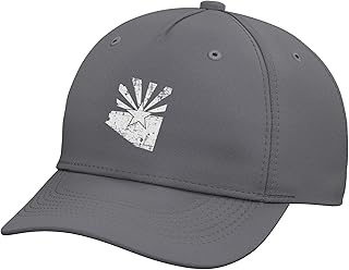 Distressed White Arizona State Flag Map Outline T-Shirt Adjustable Baseball Hat