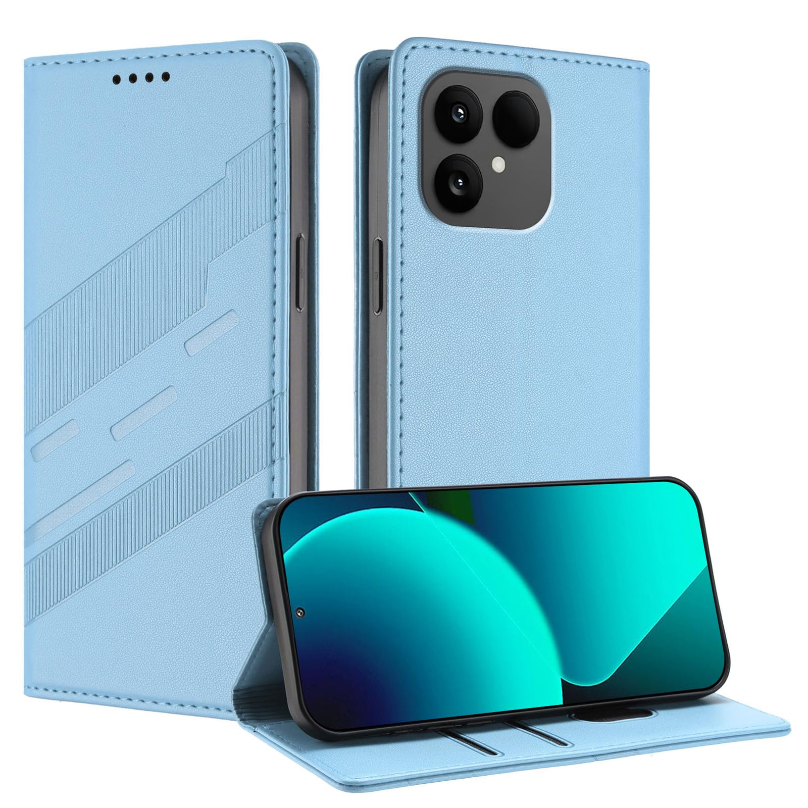 Handyhülle Für Fairphone 6 – Leder-Optik Mit Magnetverschluss, Kartenfächern Und Standfunktion, Dunkelgrün