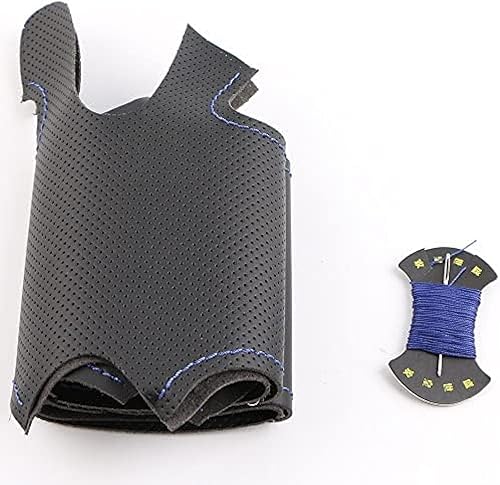 Miniatura 7 de Black Leather Car Steering Wheel Cover for Nissan March Sunny Versa 2013 Almera Hand-Stitched Car Steering Wheel Cover