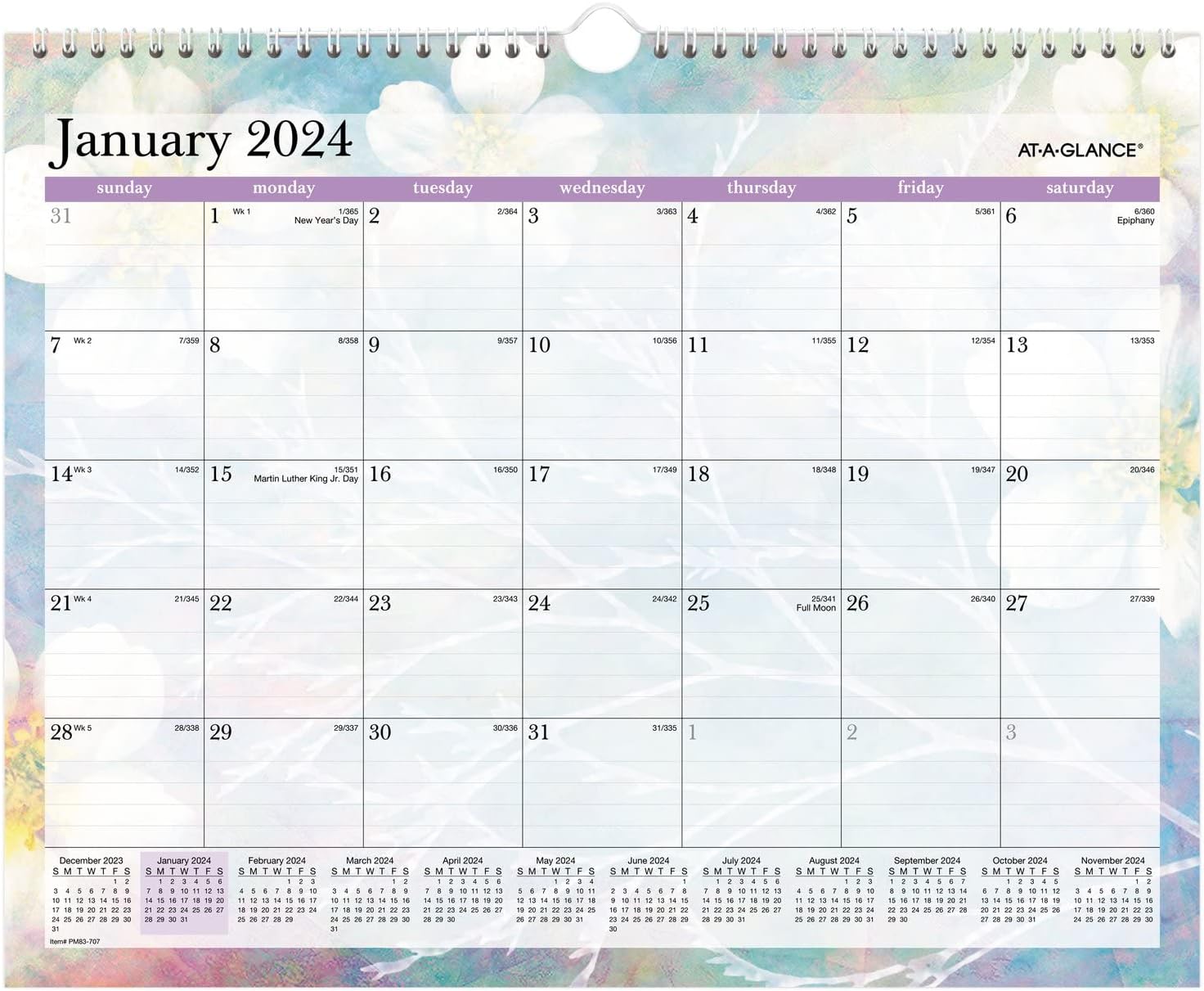 ATAGLANCE 2024 Wall Calendar, 15" x 12", Medium, Monthly, Dreams
