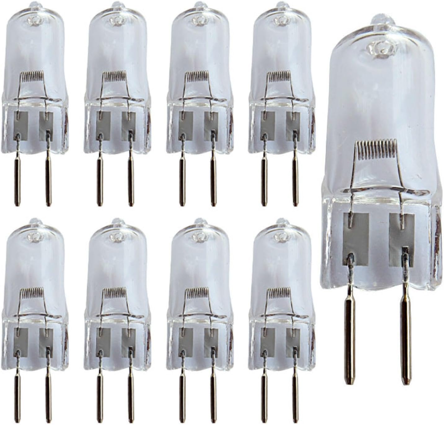 10Pc Halogen Bulb G6.35 24V 50W Dimmable Stage Light Bulb G6.35 Bi-Pin Bulbs 75W GY6.35 Halogen Tungsten Lamp Warm White 250W