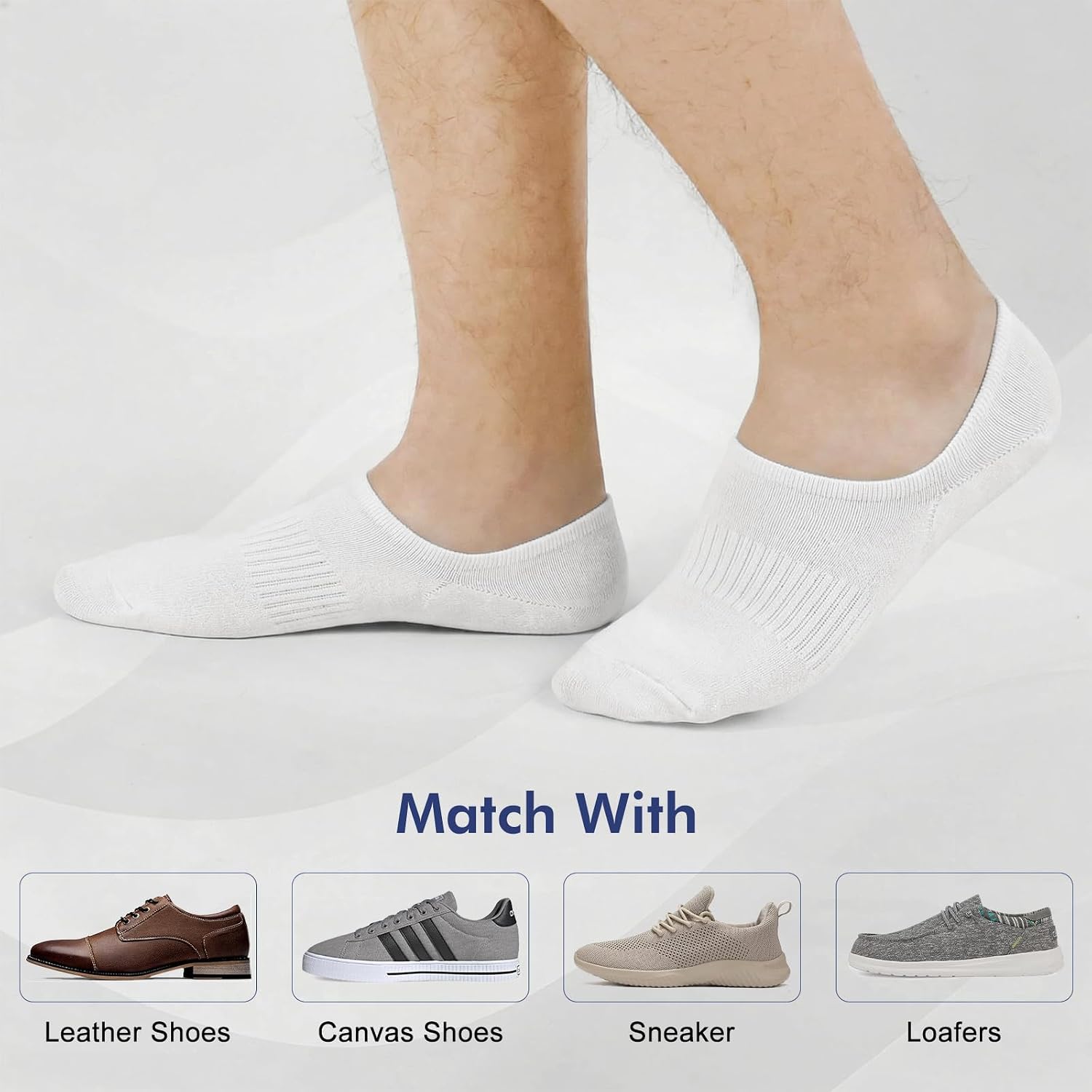 SIXDAYSOX 6/8 Pairs No Show Socks for Men, Low Cut Ankle Socks Non Slip
