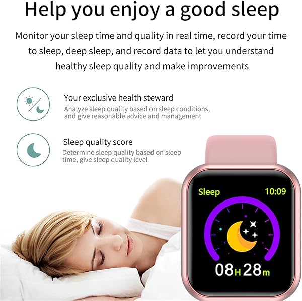 Smart Watch Uomo Uomo Donne Pressione sanguigna Palestra Braccialetto Braccialetto Smart Orologio Impermeabile Sport SmartWatch per Android iOS Color Y68 Black