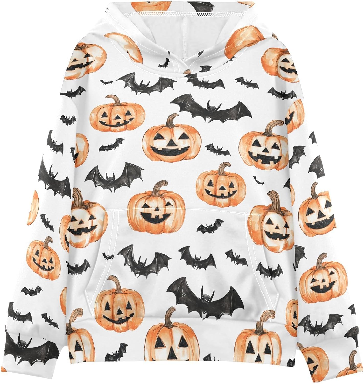 Halloween Pumpkins Bats Toddler Girls Pullover Hoodie Sweatshirt 4-14Y 202c0017