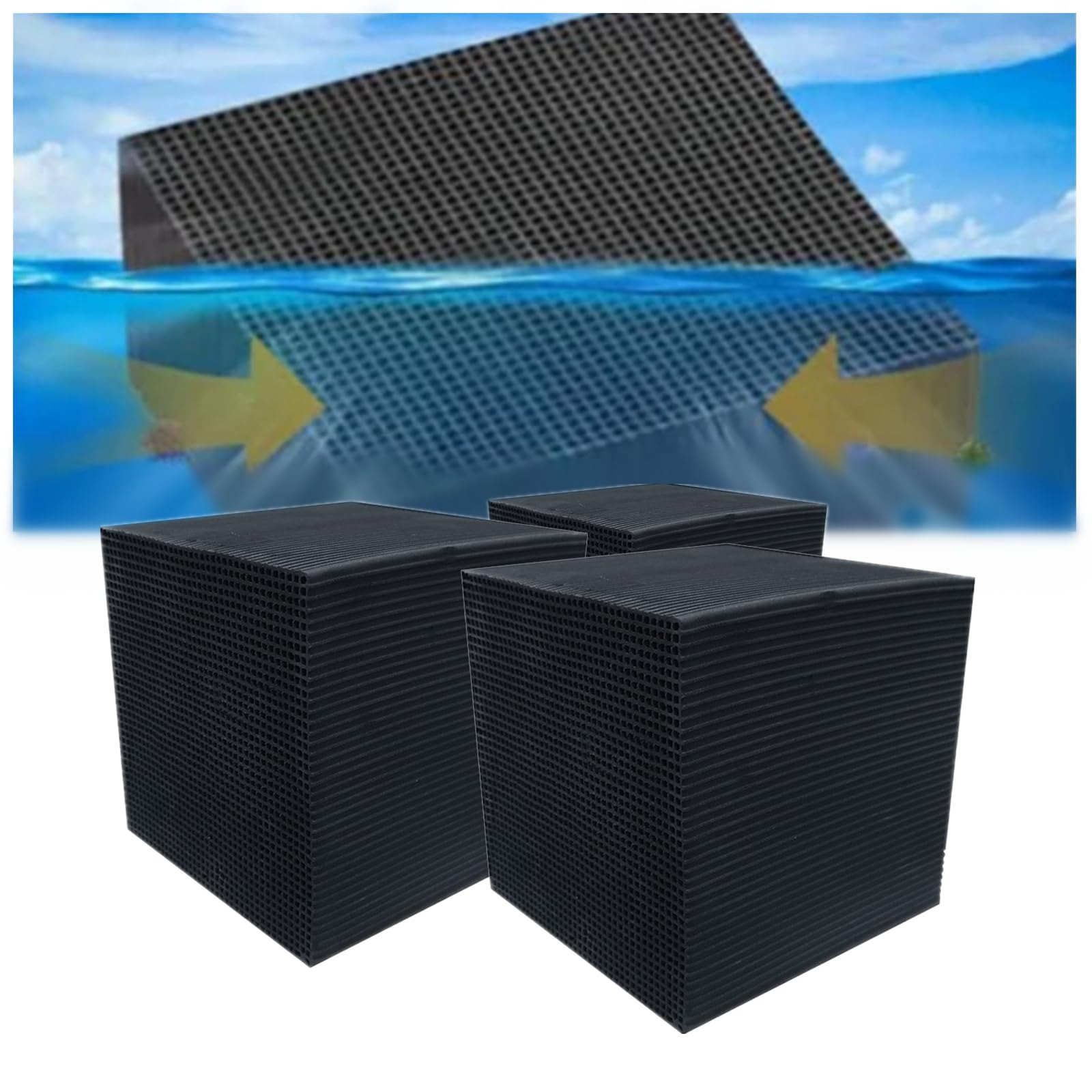 Water Trough Purifier Cube - Horse Water Trough Purifier Cube Eco-Aquarium Filter, Ultra Strong Filtration & Absorption Activated Carbon Water Purifier Cube for Fish Tank Ponds Water Tank (3pc)