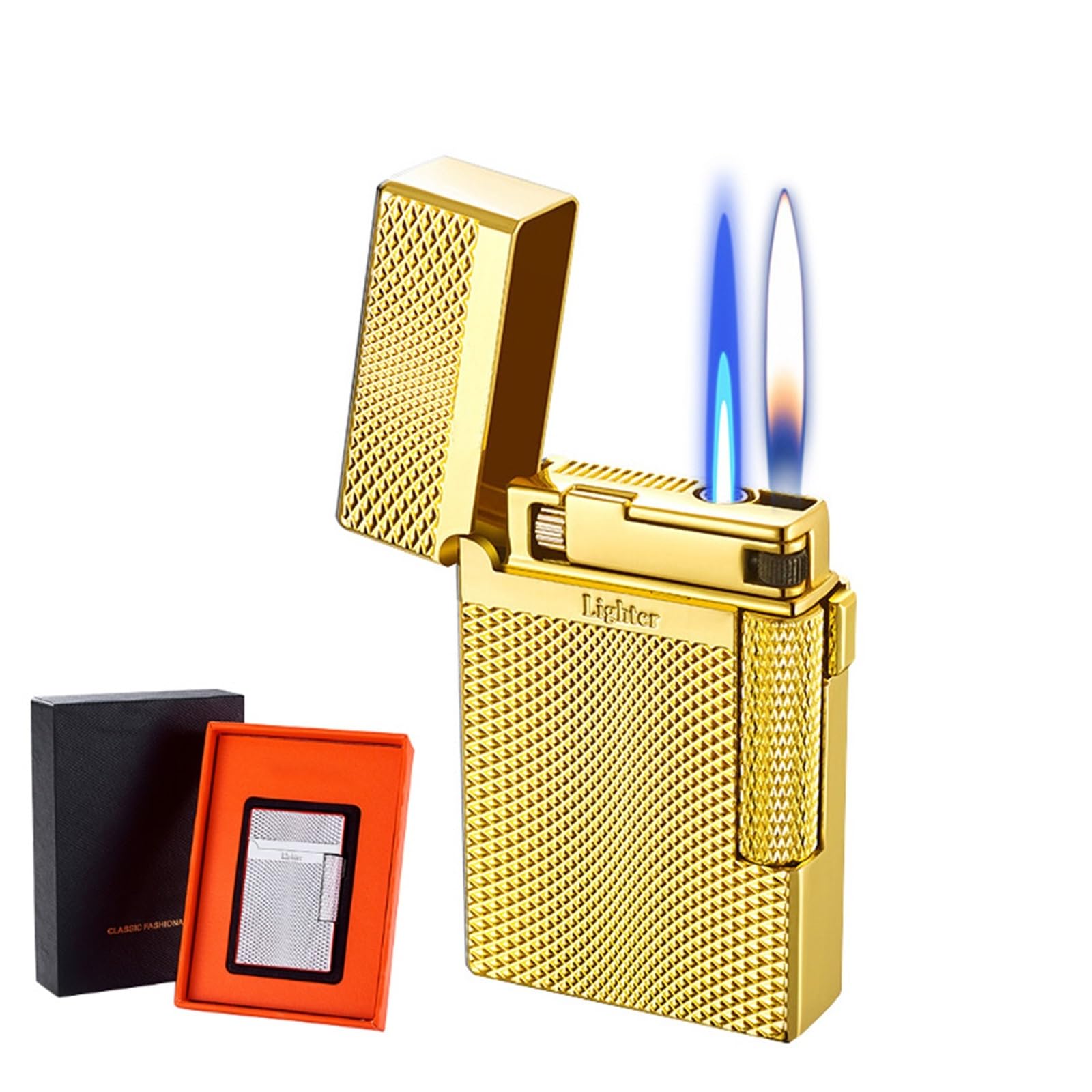 Encendedor de doble llama de butano con soplete 2 en 1 de colección
