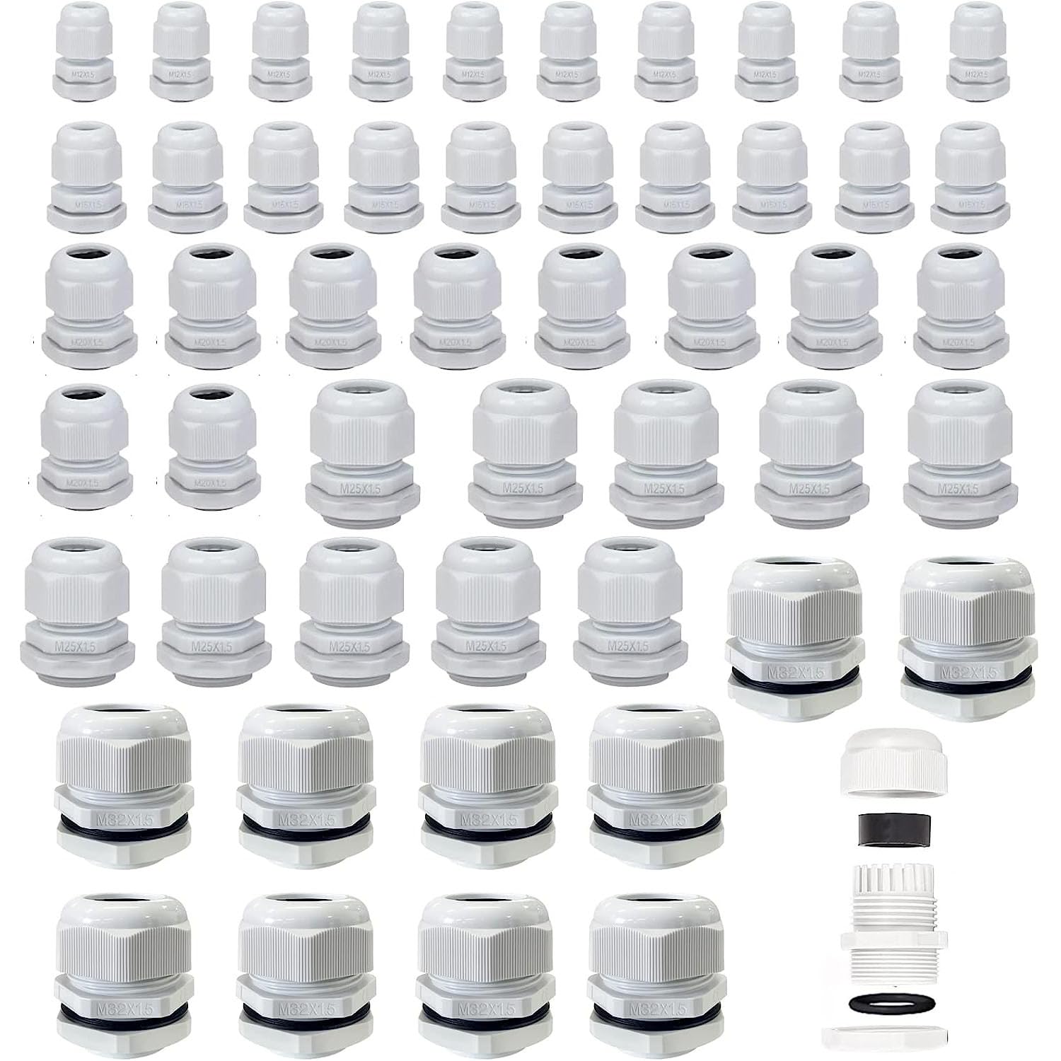 Sourcingmap Lot De 10 Écrous M12×1.5 Étanches Pour Câbles - Presse-Étoupe Métallique Professionnel