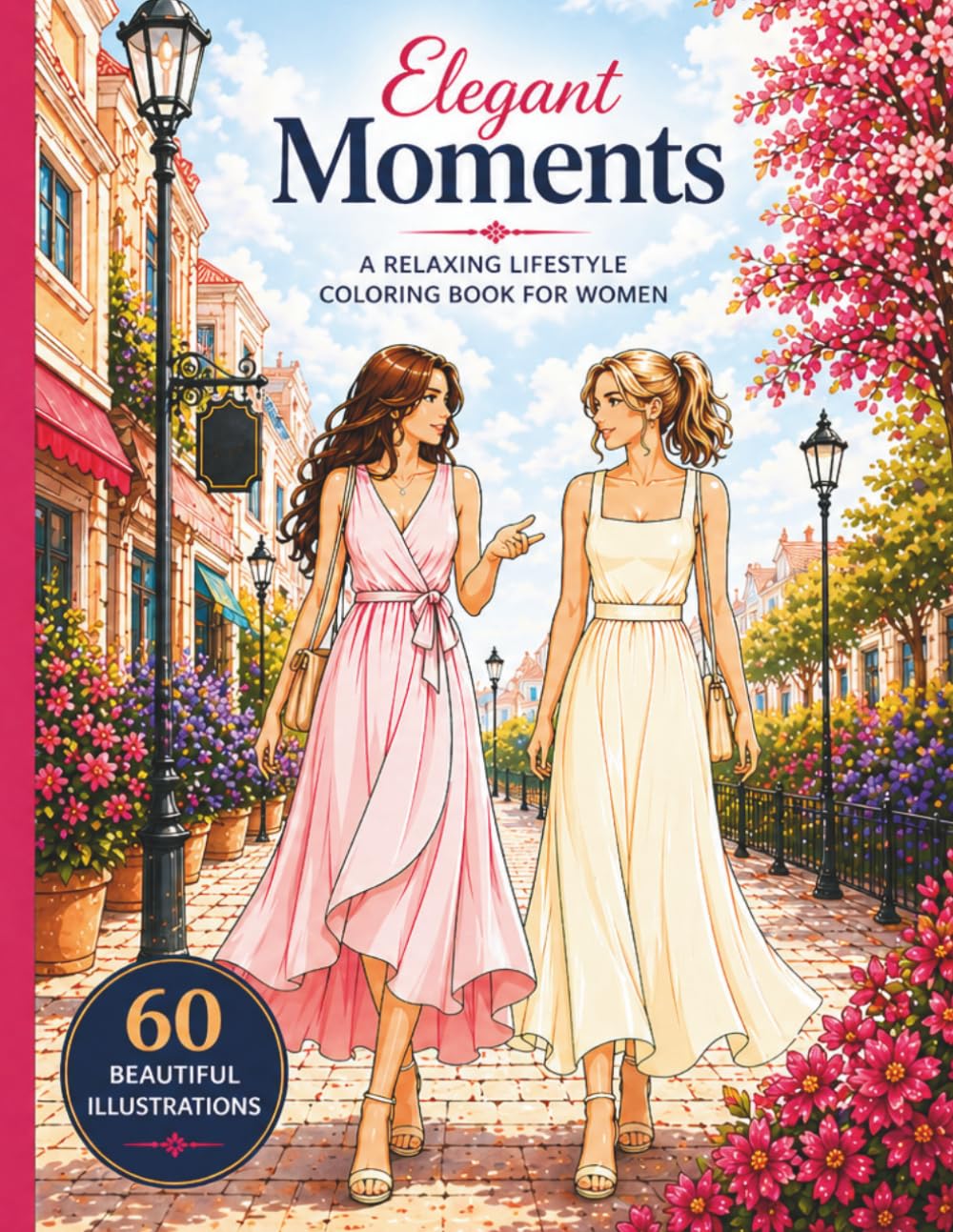 Elegant Moments: A Relaxing Lifestyle Coloring Book for Women Featuring Elegant Scenes, Romantic Moments and Everyday Beauty
