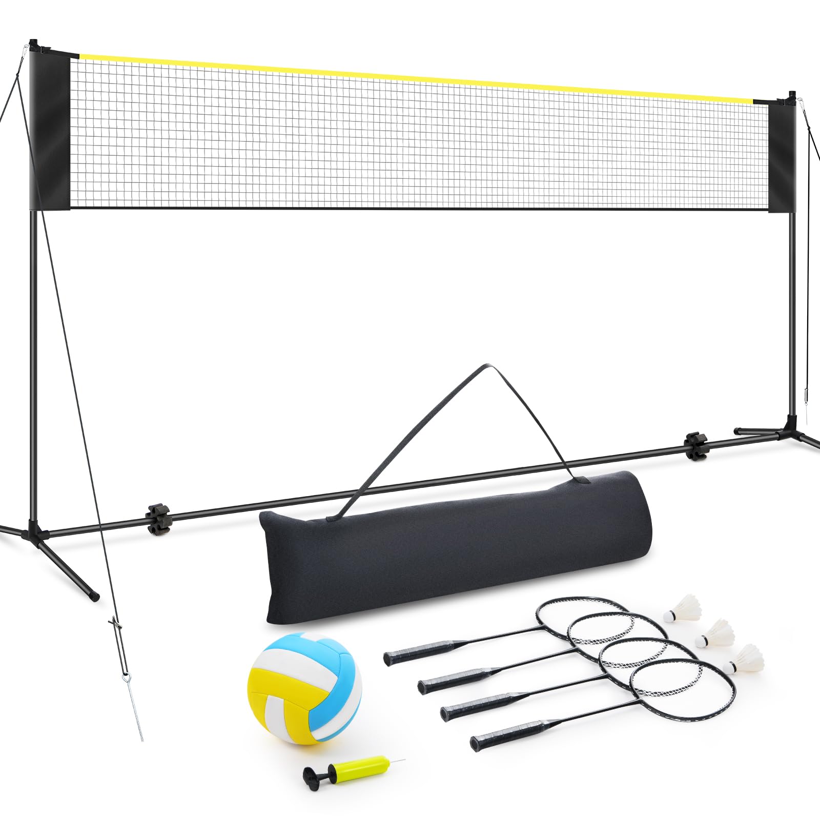 Rete Da Badminton WENRERO - 610x76 Cm, Pieghevole, Per Esterno, Adatta Anche A Pallavolo E Tennis - Foto 6