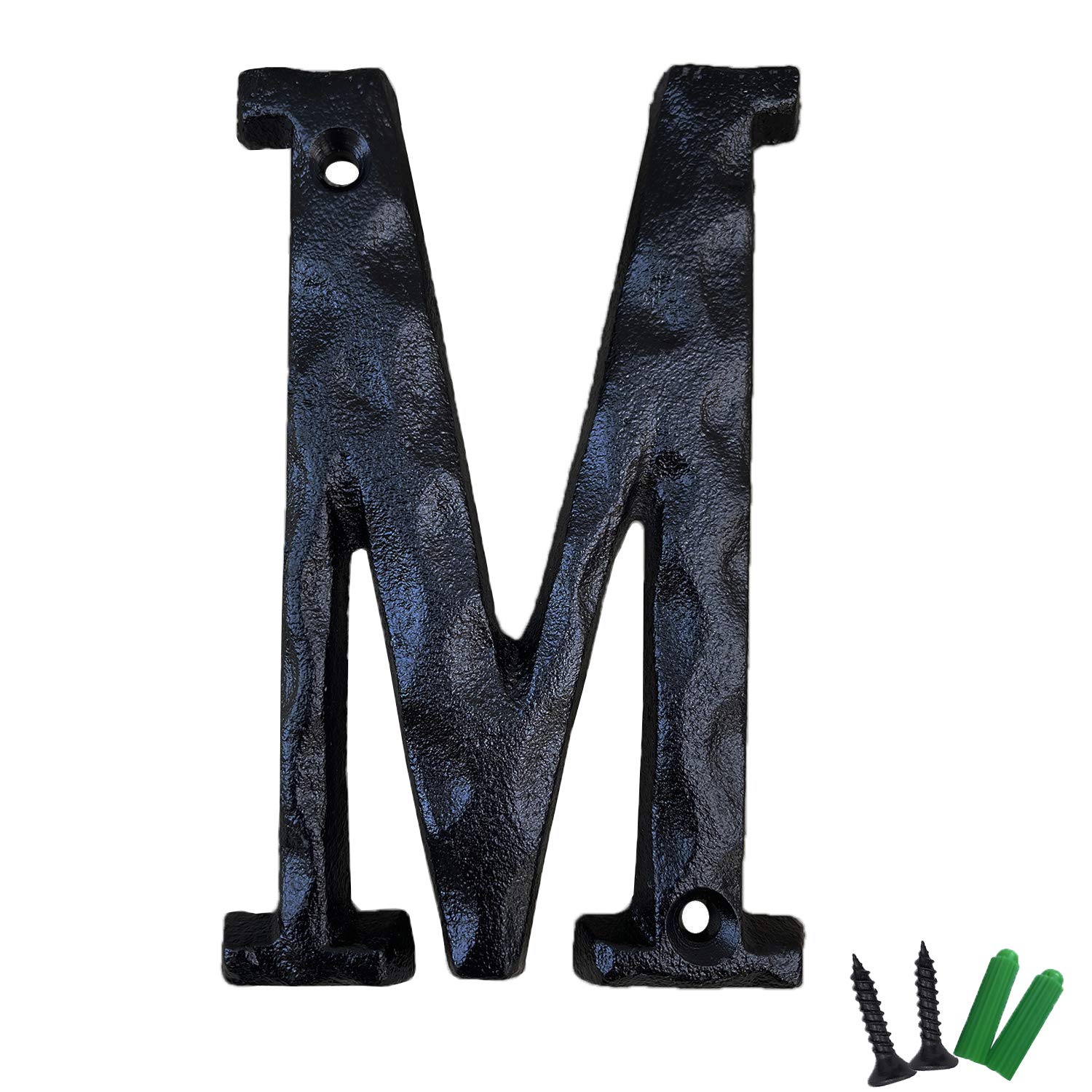 Cast Iron House Letter 'A' – 5 Inch High, Rustic Hammered Finish, Matches 5.5 Inch Numbers - View #6