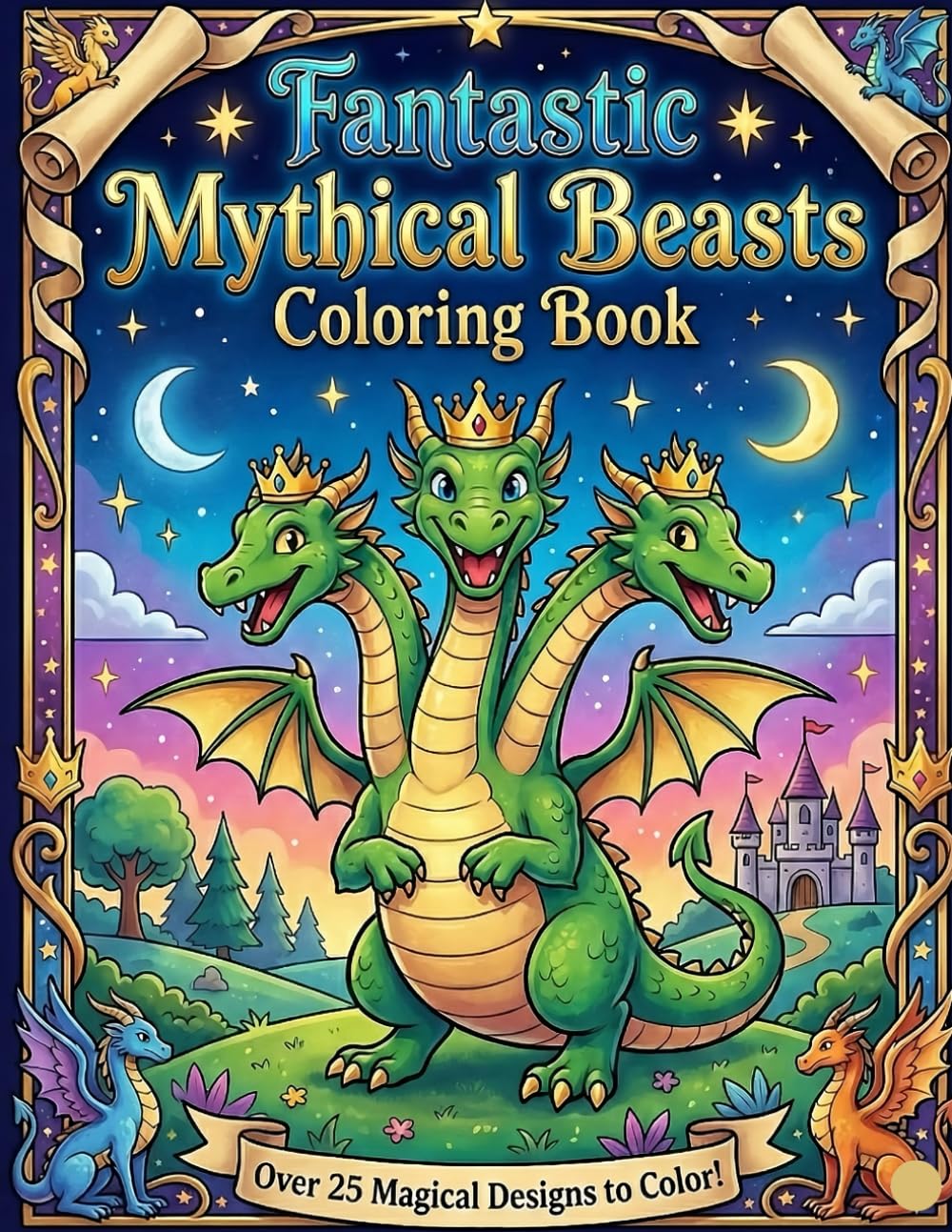 Fantastic Mythical Beats Coloring Book: Size 8.5*11 | Pages 56 | 25+Large Image of Dragons, Unicorns & Mythical Creatures | Color Test Page Included