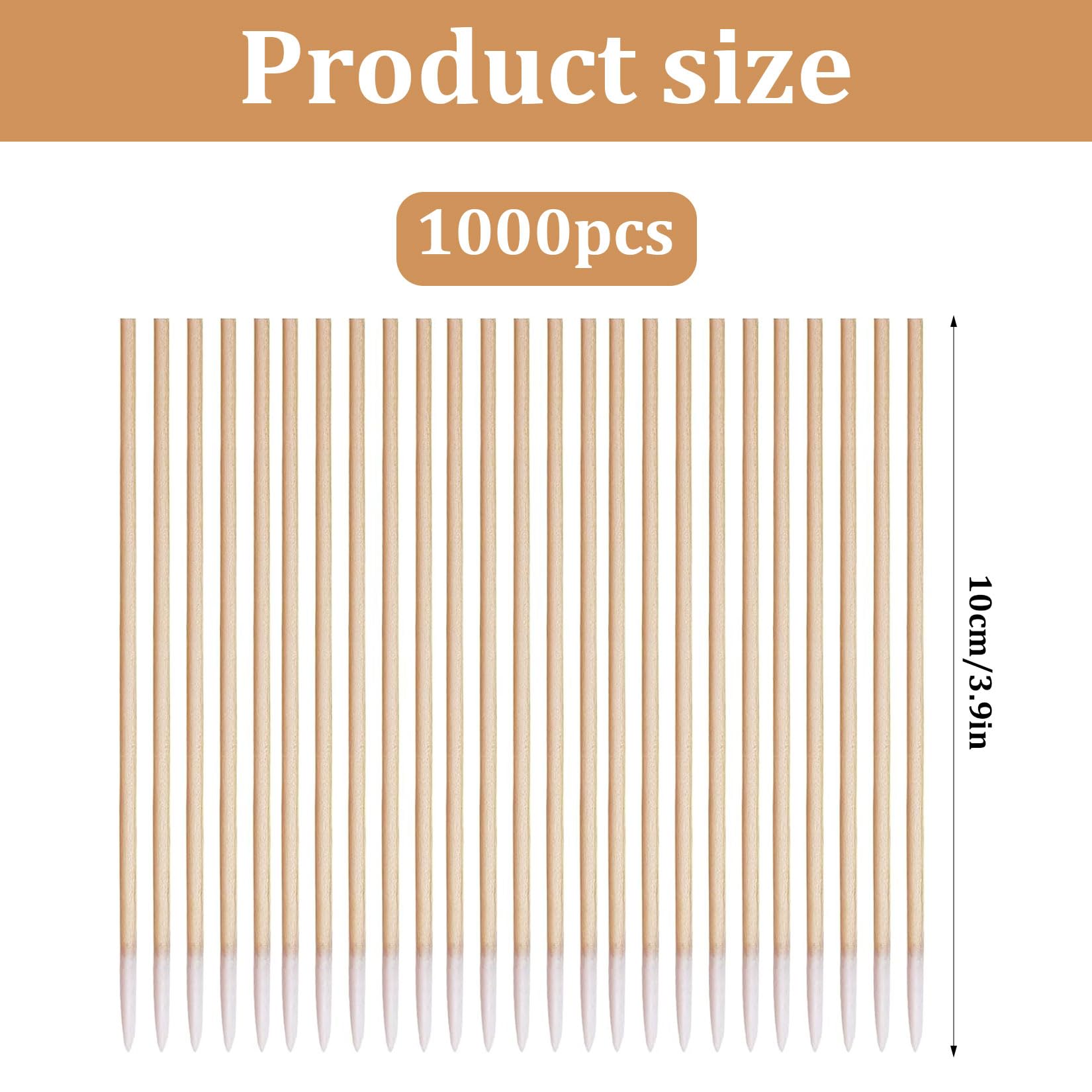 1000 Pièces Coton Tiges, Cotons-Tiges Microblading avec Manche en Bois, 10 cm Micro Applicateur Tampons de Nettoyage Bâtons en Bois pour Sourcils, Maquillage, Tatouage, Ongles