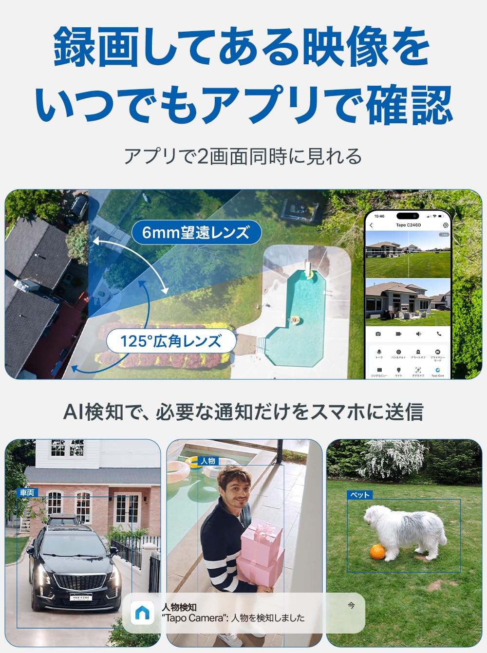 Amazon.co.jp: Tapo(タポ) 防犯カメラ ペットカメラ 屋外・屋内対応 2K