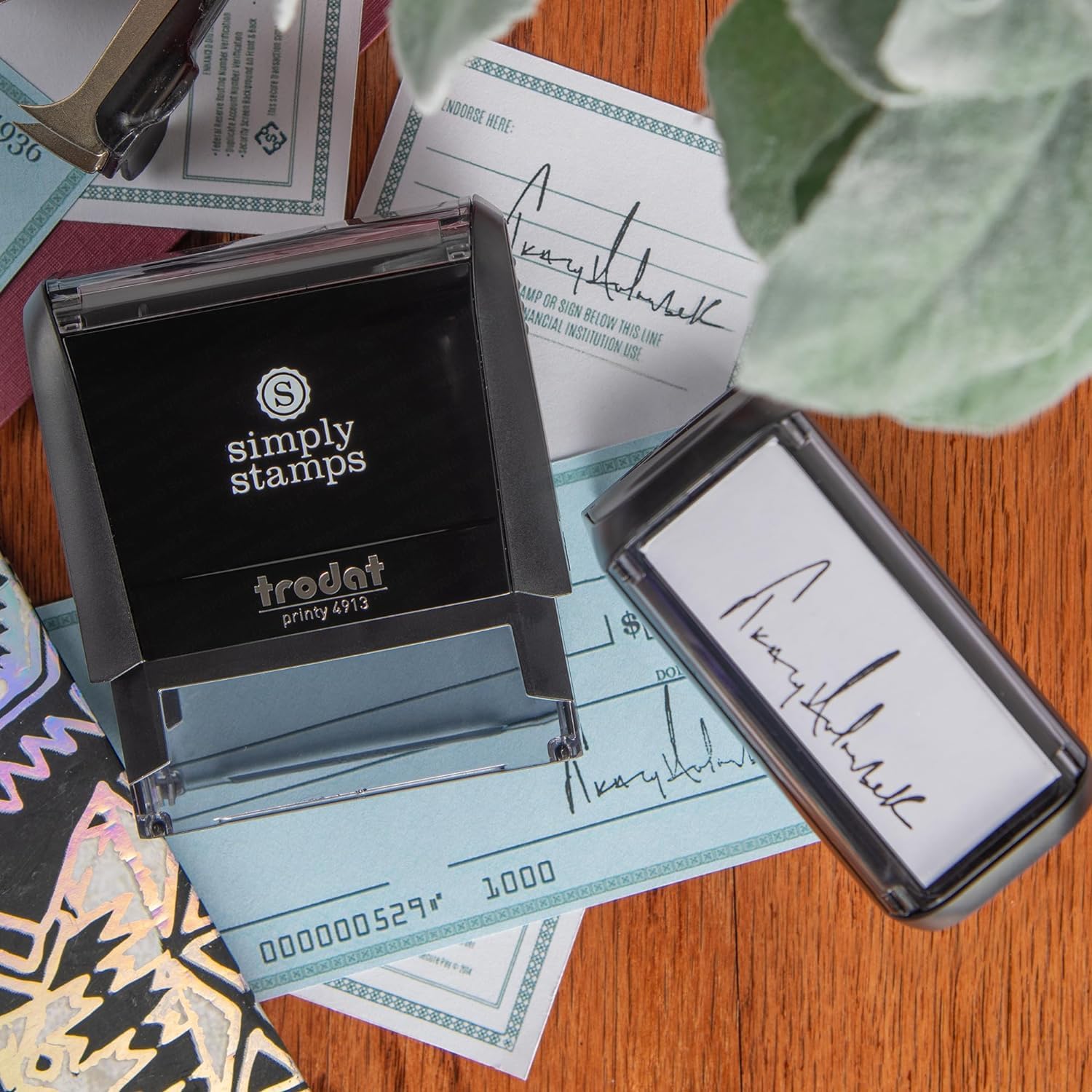 Custom Signature Stamp - Self Inking Personalized Signature Stamp | Choose Ink Color | Great for Signing Legal Documents, Checks and Other Paperwork at Home and at Work (Xtra Wide)