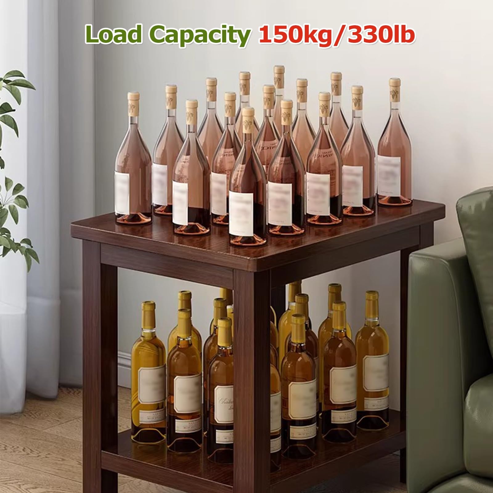 Wytrzymały drewniany stojak na akwarium ma dwupoziomową przestrzeń do przechowywania: 60 cm / 23,6 cala stojak do akwarium z litego drewna (B, 60 x 60 x 60 cm / 23,6 x 23,6 x 23,6 cala)