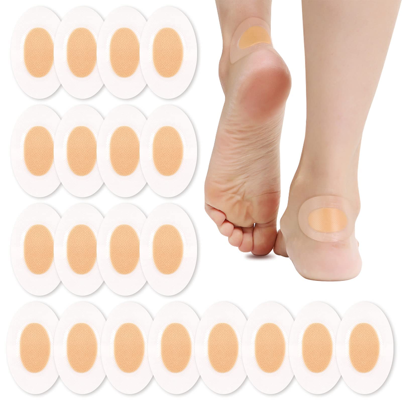 KASTWAVE 40 Pcs Blister Plasters Bandages, Blister Pads Invisible Heel Blister Hydrocolloid Plasters Prevention Cushion for Feet, Toes, Heels Protector and Guard Skin