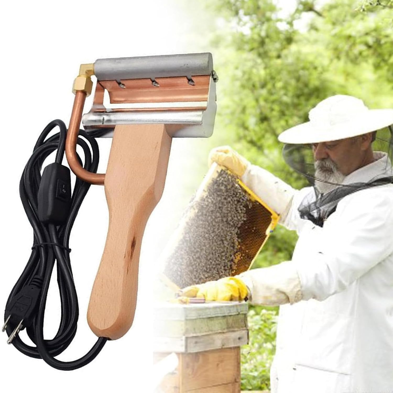 Extractor Eléctrico de Miel, Cuchillo Desoperculador Herramientas Apícolas, Tenedor Desoperculador Apicultura Satisfacer Las Necesidades de la Apicultura