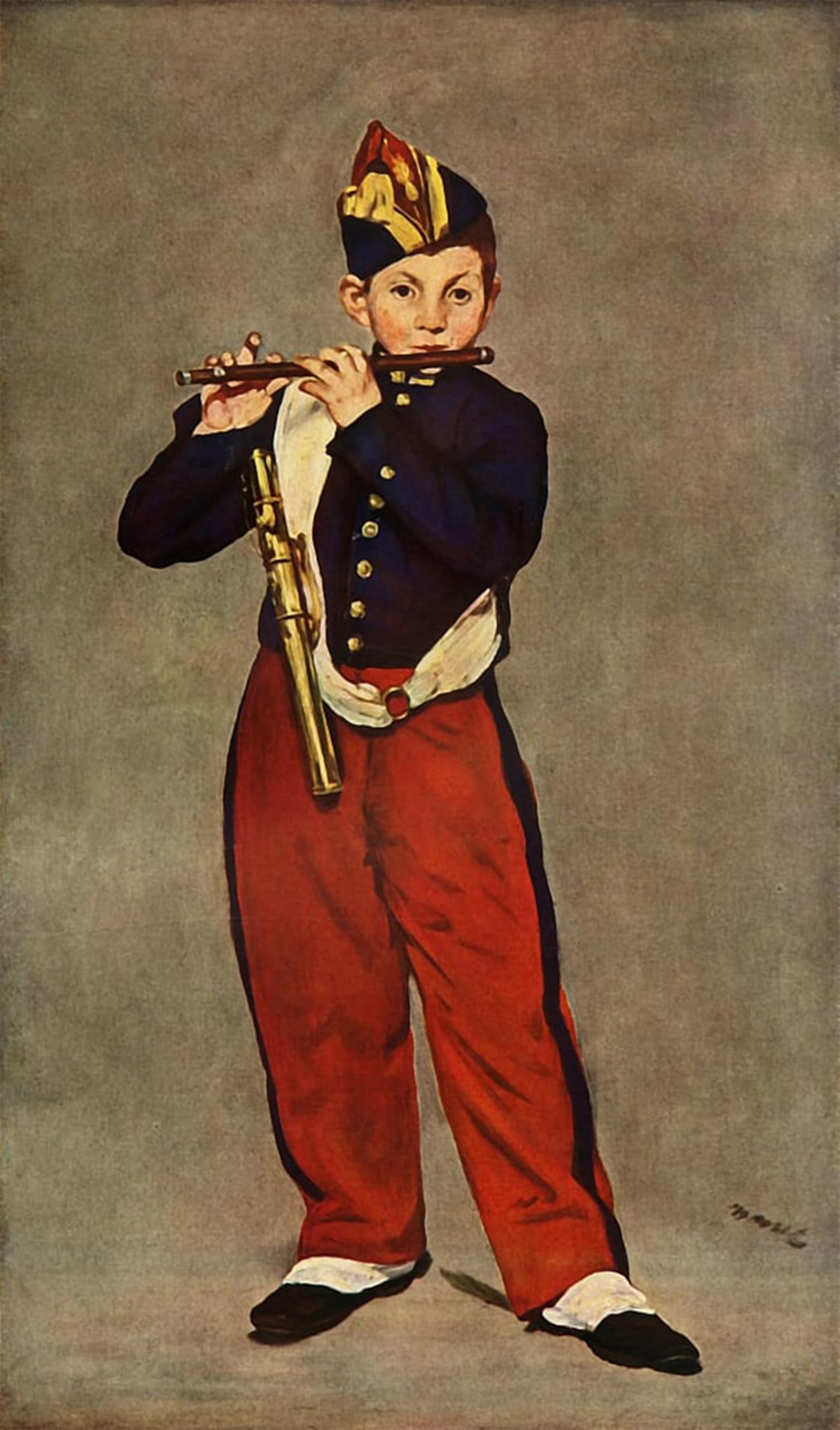 SERENDIPITP Abstract Painting Mural Print Picture Wall Decor Painting the Piper by Edouard Manet Vintage Wall Artwork for Home Decor 60x90cm