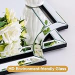 Chende 32" x 47" Large Mirror for Decor, Decorative Wall Mirror with Beveled Edge and Glass Pieces, Rectangle Mirror for Living Room, Bathroom, Bedroom, Dining Room, Horizontal/Vertical Mirror