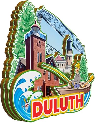 Miniatura 2 de Duluth Minnesota USA - Imán de madera para nevera, 3D, monumentos de viaje, coleccionables, recuerdos, decoración hecha a mano -2775