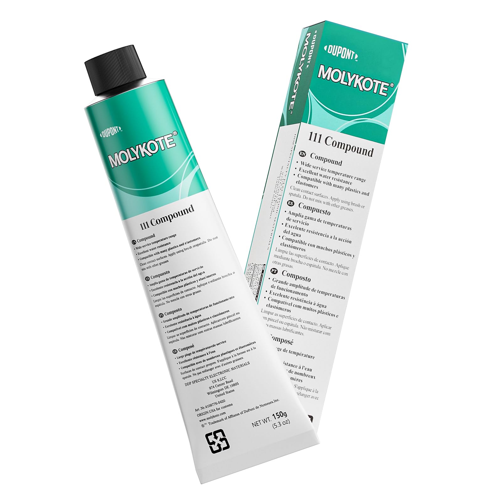 Molykote 111 Compound 150g 5.3oz, General Purpose O-Ring and Valve Lubricant Electrical Damping Medium Anti-Adhesion and Sealing Water Resistance Wide